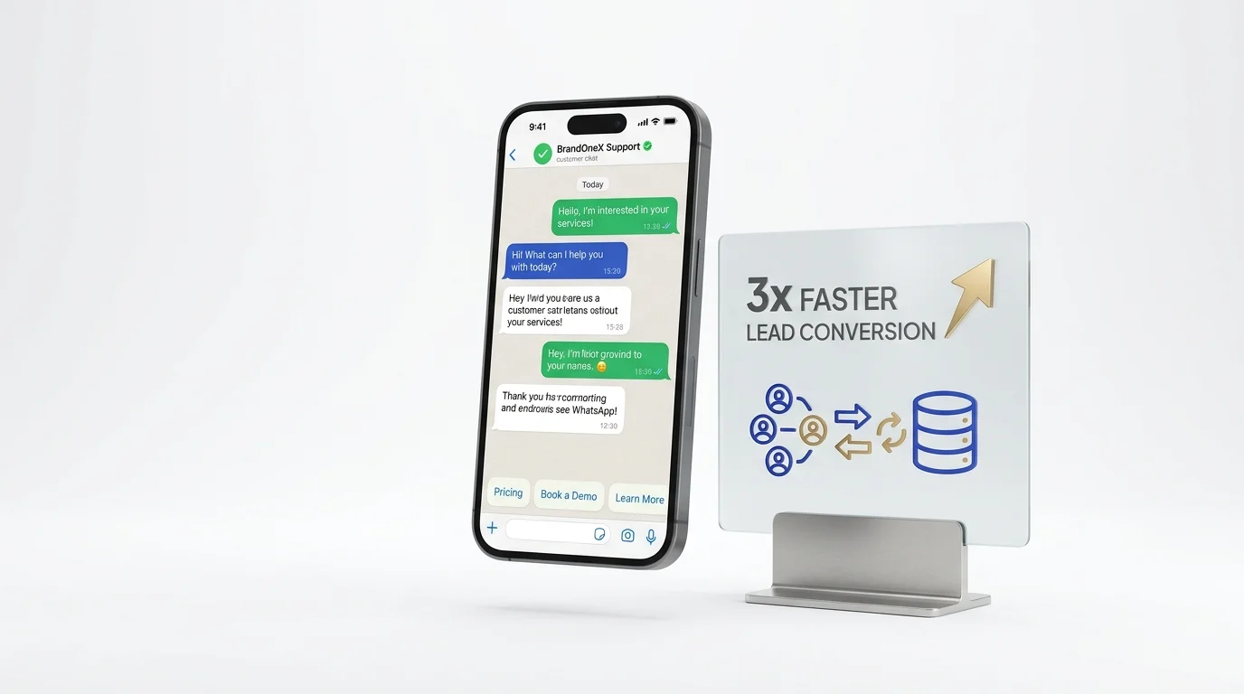 Automated WhatsApp CRM workflow, lead qualification chatbot, and sales conversion funnel