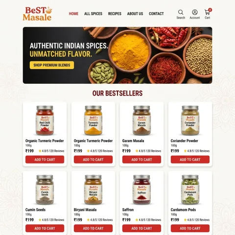BeST Masale brand identity and ecommerce growth project